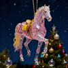 Sparkling Horse Ornament 2D Acrylic Hanging Decor Realistic Christmas Tree Horse Charm Elegant Equestrian Gift for Holiday Tree