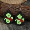 Creative Fluorescent Snowman Leather Earrings with Red Scarf for Women - Perfect for Christmas