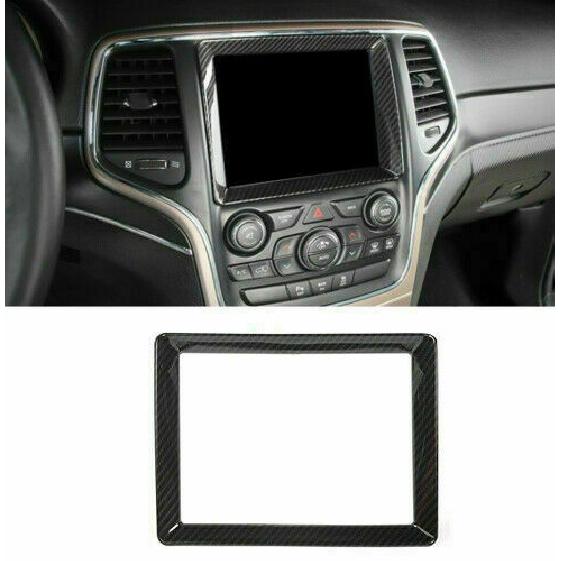 Center Console Navigation GPS Trim Cover For Jeep Grand Cherokee 14+Carbon Fiber