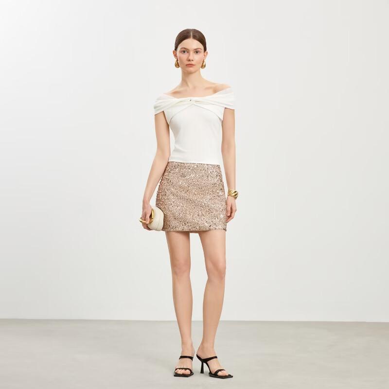 VEROMODA Sequin Slim Short Skirt