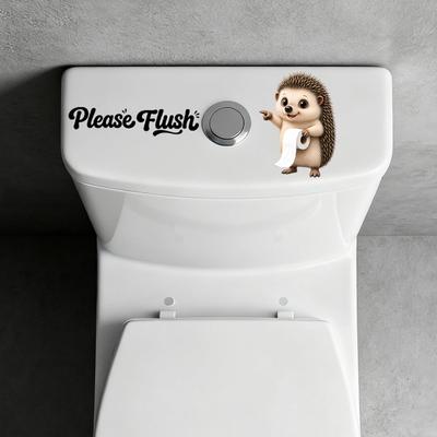 Lütfen Tuvaleti Çekiniz Etiketi, Kendinden Yapışkanlı Karikatür Hayvanlar Banyo Çıkartması, Tuvalet, Banyo için Komik Tuvalet Kapağı Etiketi