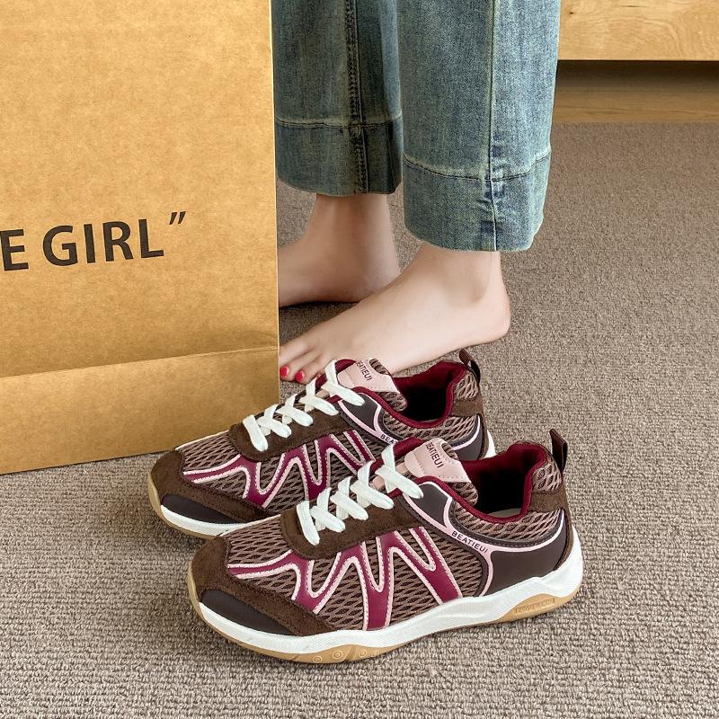 Retro mesh breathable German training shoes women's autumn new thick-soled versatile casual little white shoes lightweight sports Forrest Gump shoes