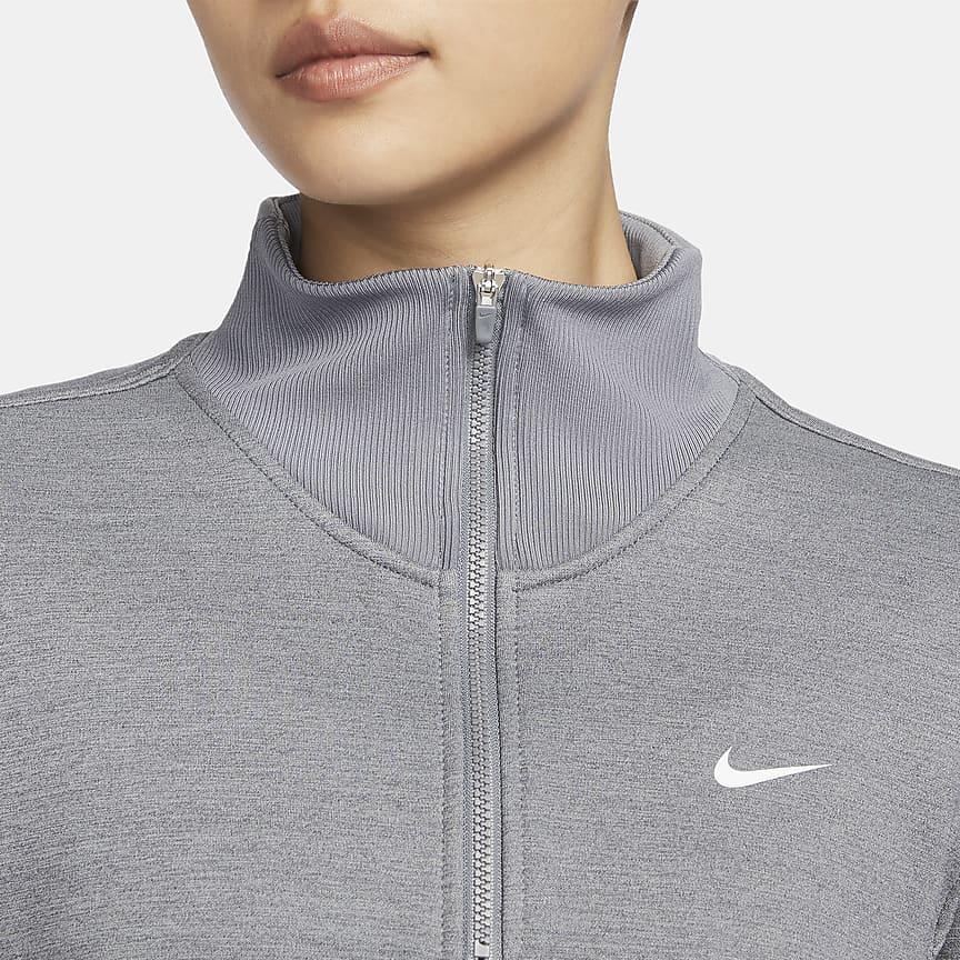 Nike Therma-Fit One Printed Stand Collar Half-Zip Casual Long Sleeve Sweatshirt Women Sweatshirt Carbon-Gray FB5170-091