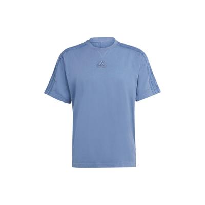 All Season Garment Washed Embroidered Logo Casual Short-Sleeve T-shirt Men Tops Ink-Blue IR5199