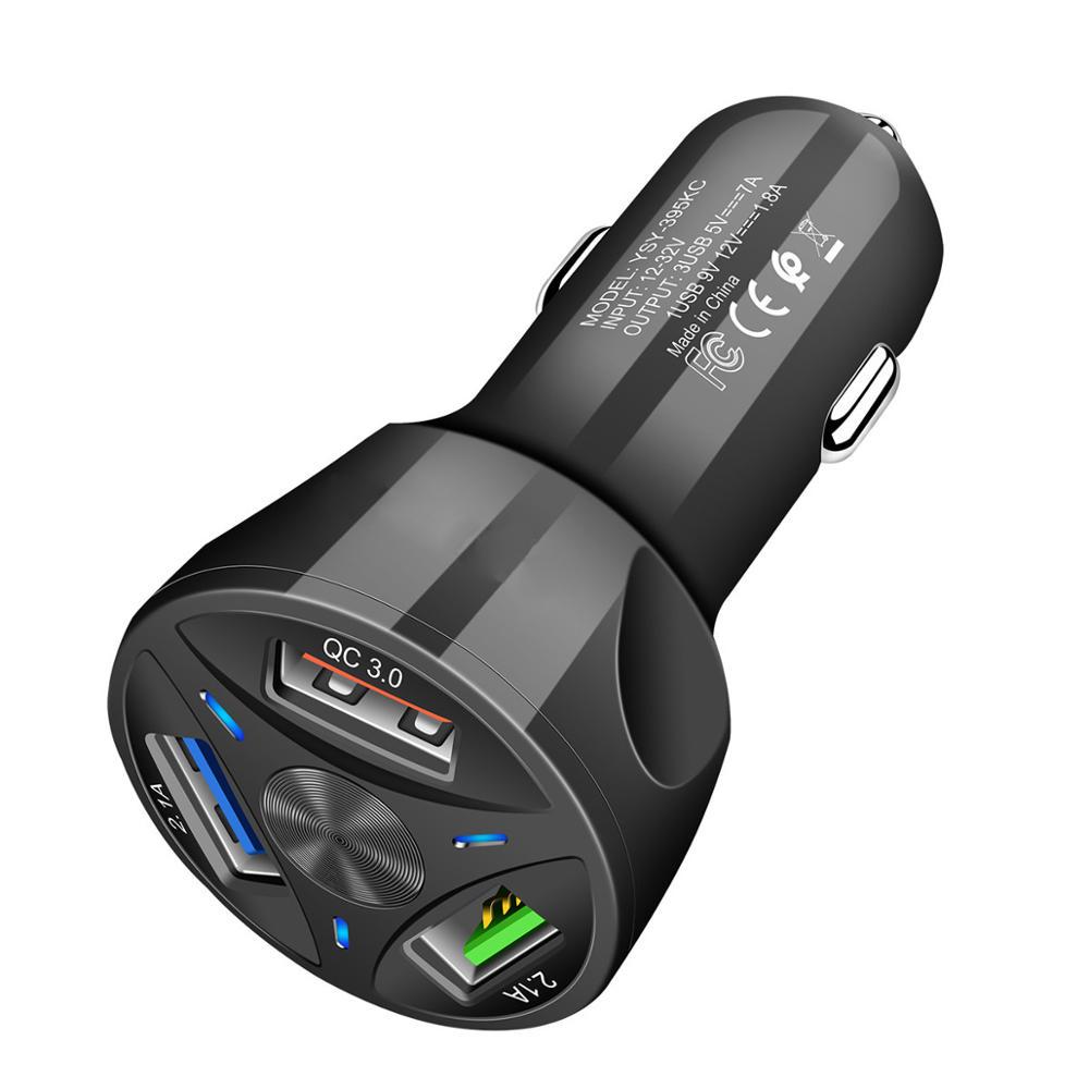 4 Ports Usb Car Charger 48w Quick 15a Fast Charging For Iphone Xiaomi Mi 10 Huawei Mate 40 Mobile Phone Charger Adapter In Car