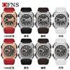 Ofns Simple And Fashionable Six-Pin Quartz Men'S Watch Strip Nail Scale Chronograph Calendar Waterproof Square Men'S Watch Batch