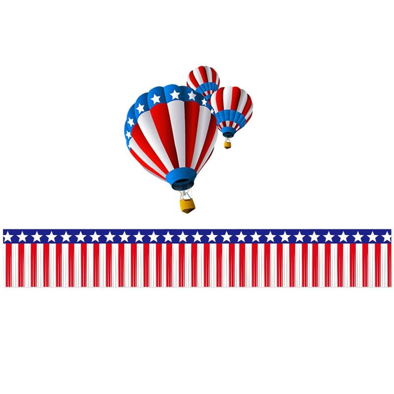 USA Flaggen Fransen Banner Lametta Girlande Folien Quasten Girlande Für Unabhängigkeitstag Vierter Juli Innen- und Außendekoration