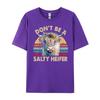 Highland Cow Shirt Women Dont Be Salty Heifer Funny Farm Mom Red And Black Graphic T Shirt Camiseta Easter Day