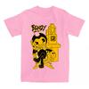 Bendy and The Ink Machine Spiel T-Shirts Baumwolle Kurzarm Rundhals Damen T-Shirt Locker Cartoon Grafikdruck T-Shirt Damen