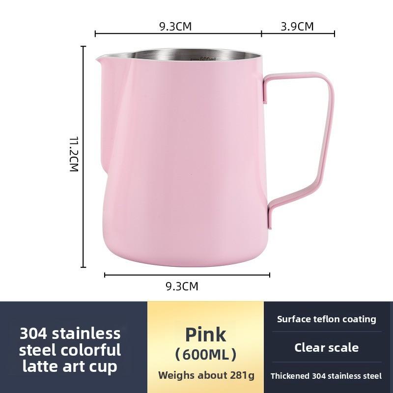 Sharp-mouthed Decorative Pitcher with Thickened 304 Stainless Steel Coffee Frothing Cup - Professional Coffee Machine Milk Frothing Cup