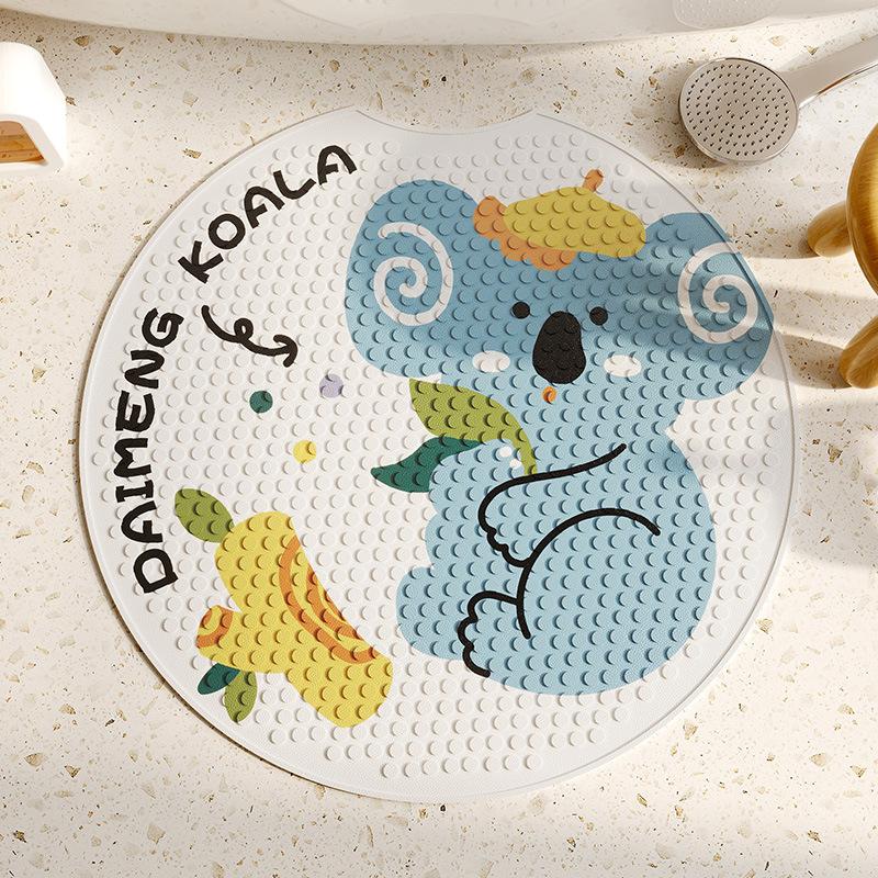 

Круглый противоскользящий коврик для ванной комнаты, душевая комната для пожилых людей и детей, противоскользящий коврик для ног для купания, специальный коврик для ног round notch 55 * 55cm