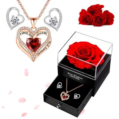 Double Heart Zodiac Necklace: Fashionable Zircon Pendant for Women, Valentine's Day Gift