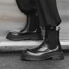 Men Fashion High Chelsea Boots Slip-on Genuine Leather Shoes Stage Nightclub Cowboy Platform Boot Handsome Long Motorcycle Botas