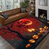 Pumpkin Carpet Living Room Large Rug Halloween Bedroom Decor Witch Hat Black Floor Mat