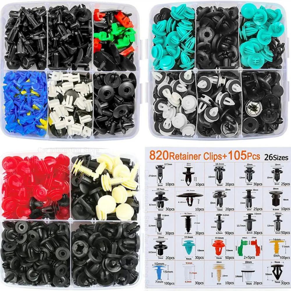 820/925Pcs Car Buckle Boxed Kit Bumper Screw Repair Rivet Fastener Auto Pry Tools For Universal Car Interior Body Parts Set