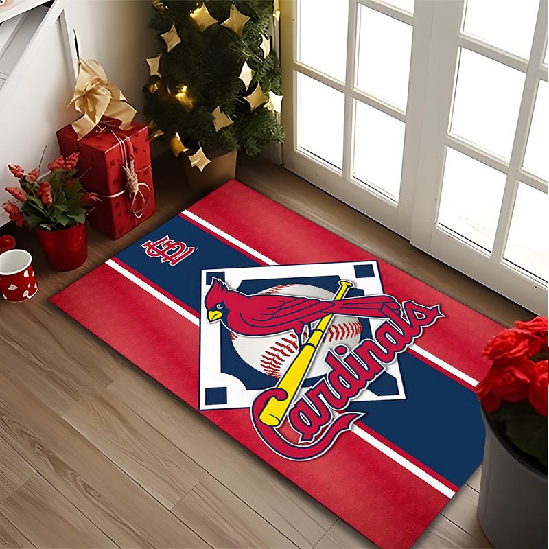 [1pc Cardinals Baseball Emblem Office Chair Carpet] Digital Printed Area Rug for Home & Game Room Use, Soft Indoor Sofa Chair Mat