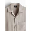 H M Regular Fit Crinkle caMp sHirt Beige