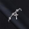 Handmade Rosary Bracelet Elasticated Metal Bracelet  Round Rose Alloy Beads Catholic Saints Images Prayer Bracelets