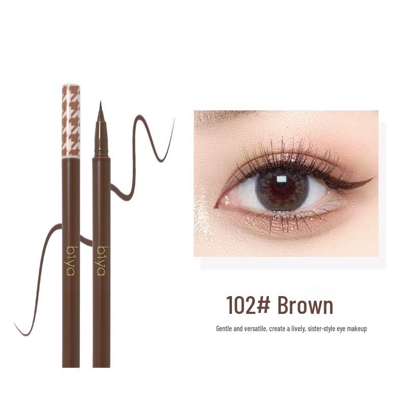 Biya Fine Fiber Waterproof Eyeliner: Ultra-Smooth, Long-Lasting, Sweatproof, Non-Smudging, High-Color Rendering. 800mg