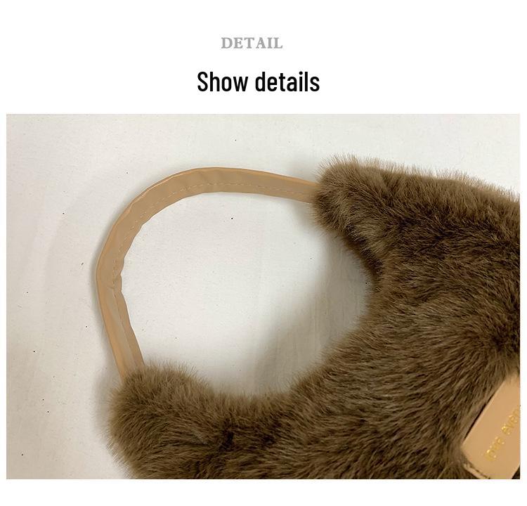 Herbst/Winter Plüsch Damen Trendige Braunbär Schulter- & Umhängetasche