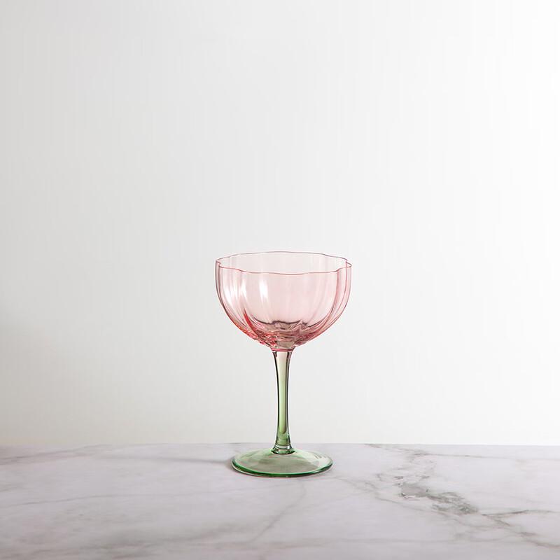 

Shangqi French Style Petal Stemmed Glasses - Pink Green (Set of 2)