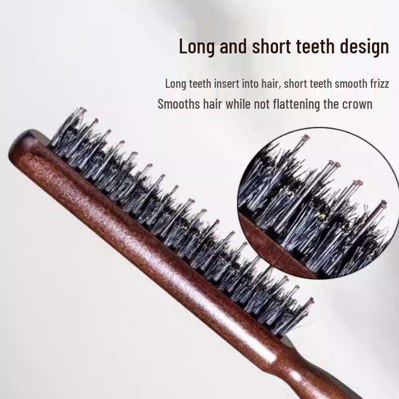 Boar Bristle Teasing Comb for Hair Styling and Updos