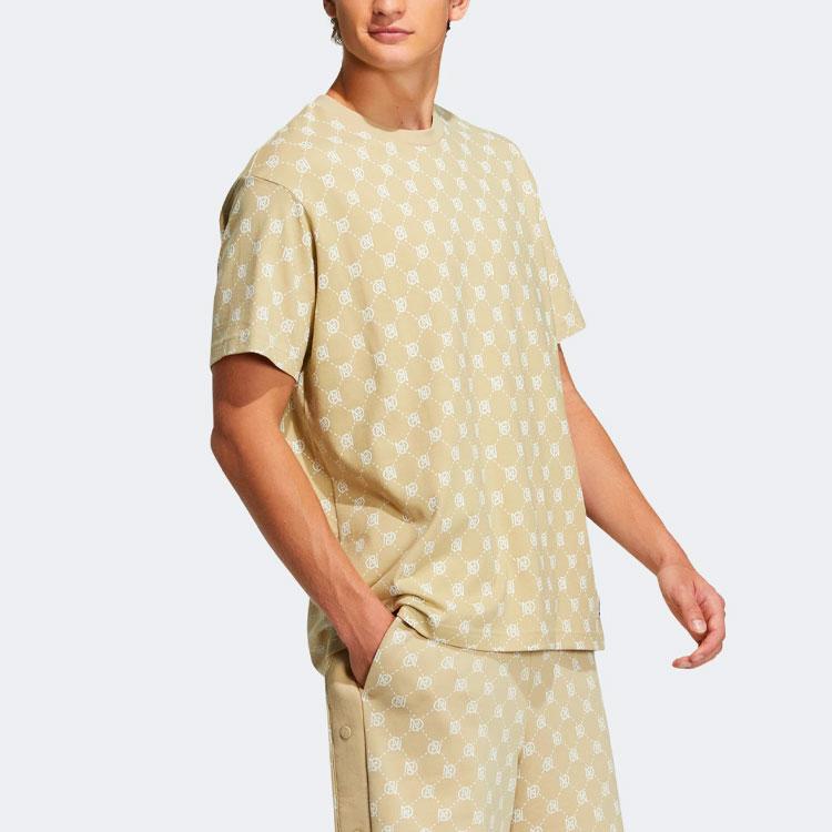 Adidas Neo Patterned Round Neck Casual T-Shirt Men Tops Prairie-Brown IA6412