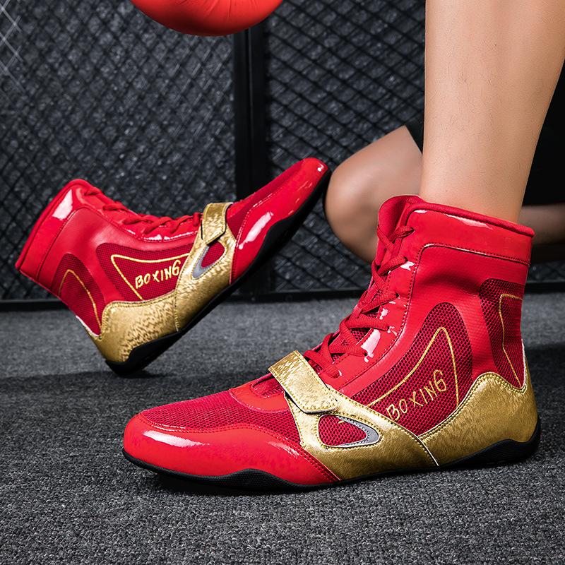 High Top Big Size 47 46 Men's Women's Boxing Shoes Sanda Shoes Combat Training Squat Wrestling Competition Boots