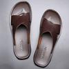Luxury Designer Summer New Men's Slippers Leather Fashion Cool Non Slip Beach Shoes Male Cross Belt Slippers