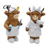 Warm Home Atmosphere Ornaments Highland Cow Bathroom Figurine, Bathrobe Statue, Wateroroof Hand Painted Resin Crafts Animal Ornament for Sink