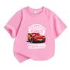 Cartoon Racing Car Print Kids T-Shirt for Boys Girls, 100% Cotton Casual Crew Neck Short Sleeve Tops, Lightweight Breathable Summer Cute Racing Vehicl