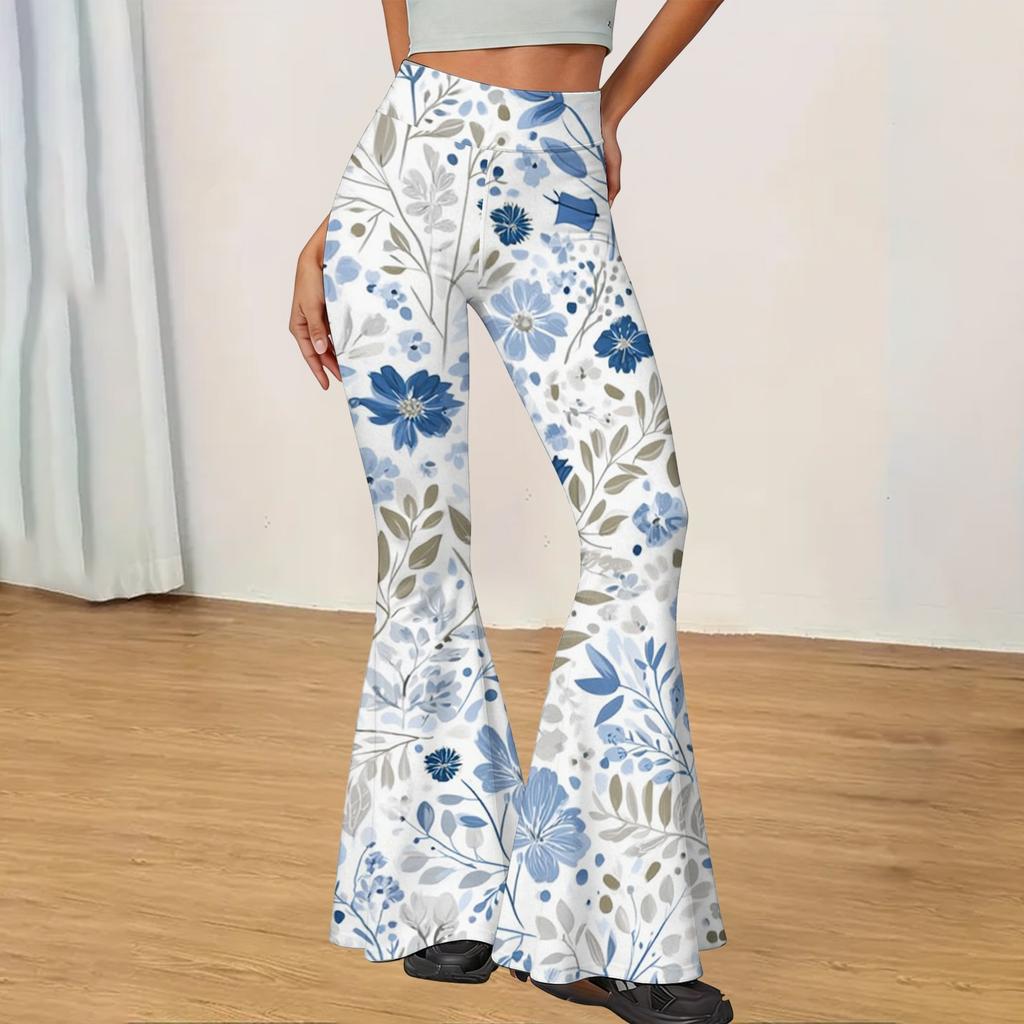 Women's High Waist Flare Yoga Pants - Slim Fit Casual Long Trousers for Daily Wear