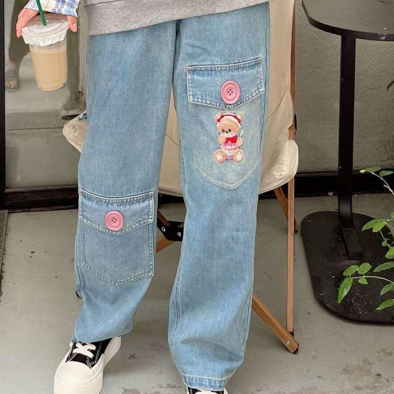 High-Waist Wide-Leg Embroidered Women s Jeans Extra Large