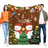 Christmas Blanket Soft Cozy Throws with Snowmen and Christmas Trees, Perfect for Holiday Home Decor and Gift Giving, Warm Lightw