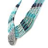 Les Trésors De Lily [N0963] - Turquoise Blue 'Kilimanjaro' Designer Necklace