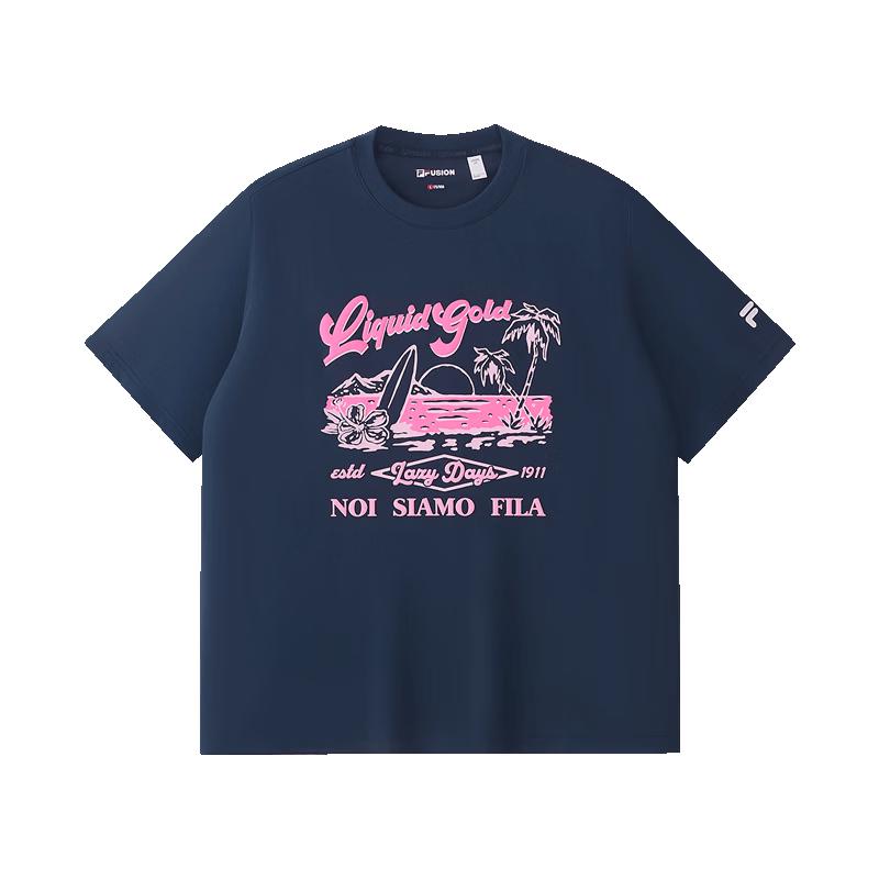 FILA FUSION Men s Quick-Dry Loose Knit T-Shirt M темно-синий