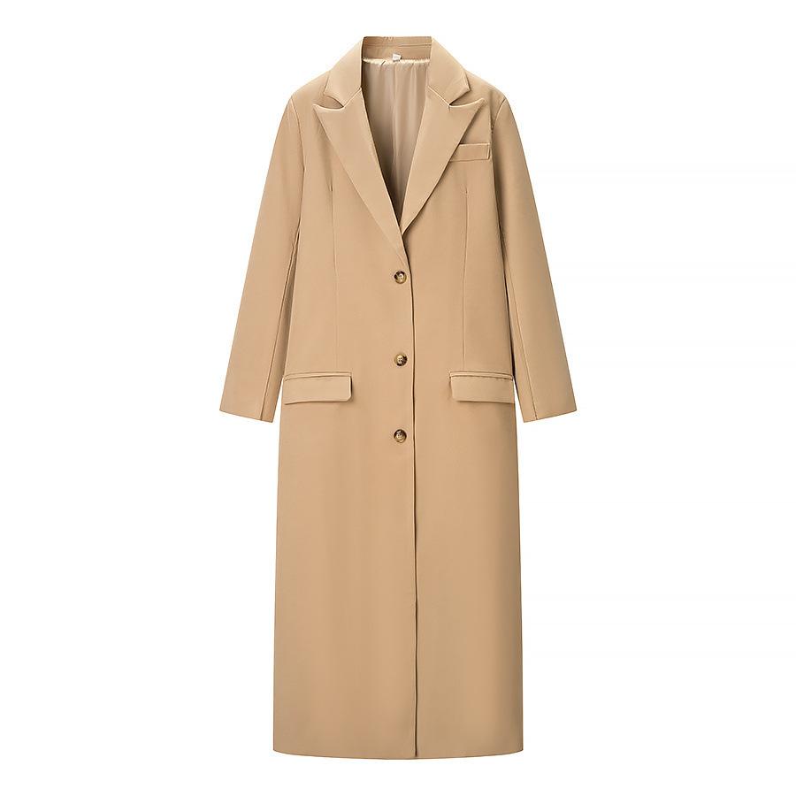 European and American style, new women s clothing, fashionable, casual, versatile, fashionable classic, long coat S хаки