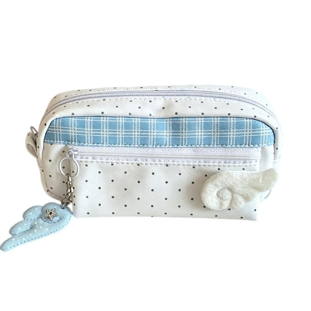 Print Wings Dots Pencil Case Y2k Pencil Pouch Sweet Korean Style Pen Bag Student