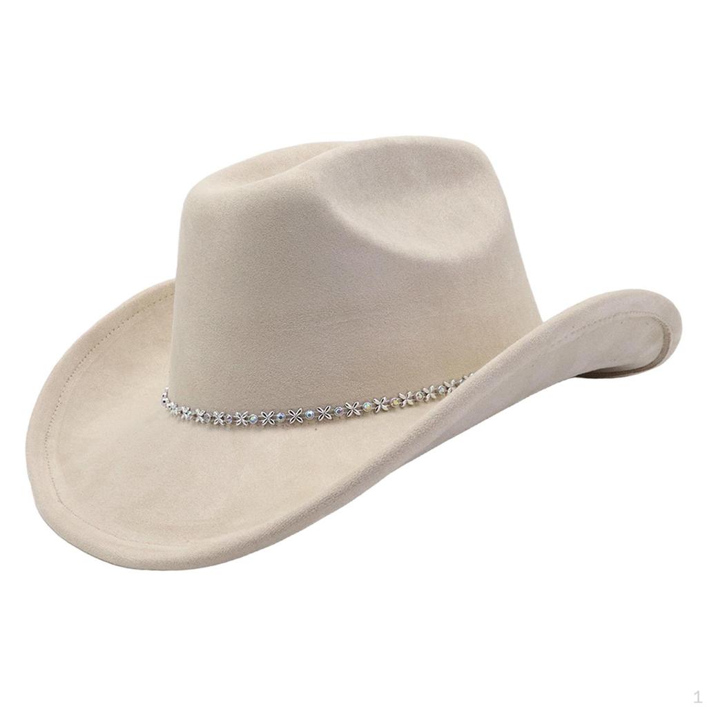 Adult Cowboy Hat, Wide Brim Western Headwear, Lightweight And Sturdy Polyester Party Suitable