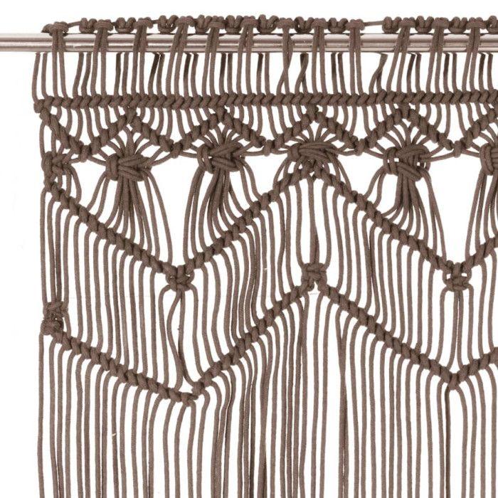 Macramé Curtain - vidaXL - 140x240 Cm - Natural Cotton - Washable - Taupe