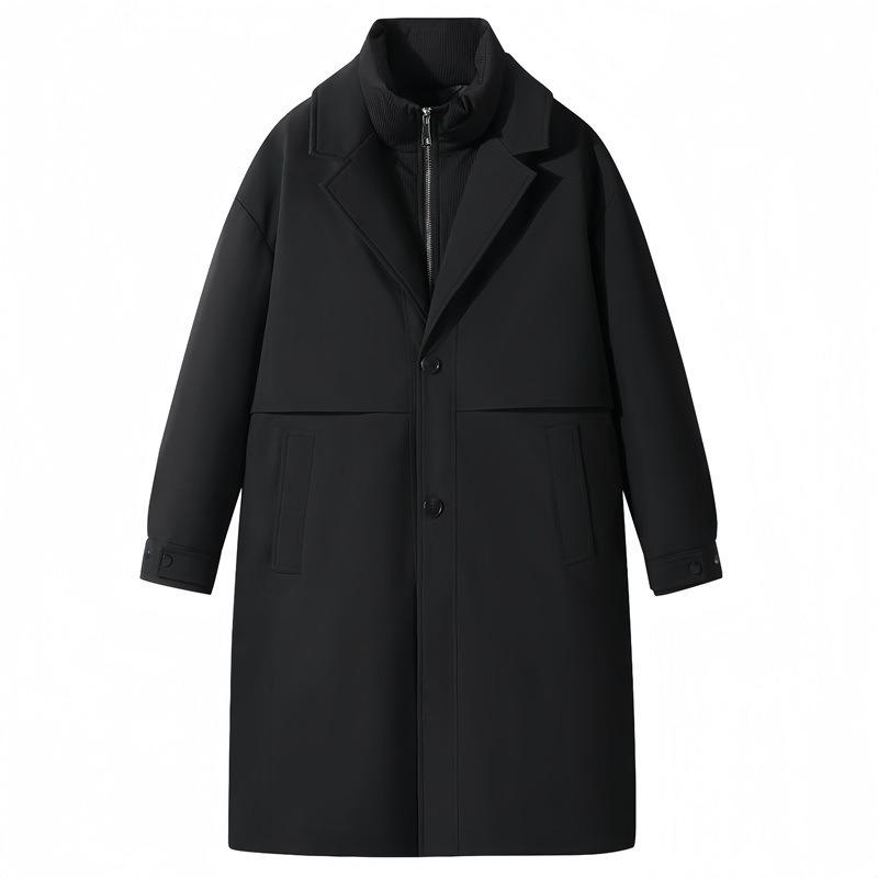 Tooling% White Duck Down Jacket Men's and Women's Winter Fake Two Pieces To Keep Warm Trench Coat Men's