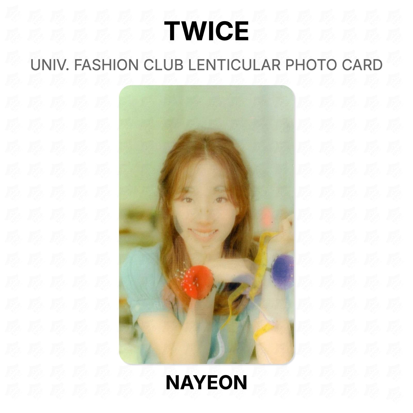 TWICE TWICE UNIV. FASHION CLUB LENTICULAR PHOTO CARD Official Photocard NAYEON