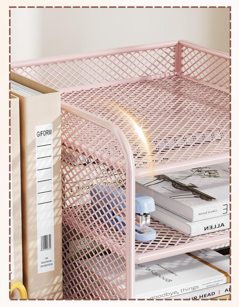 Desktop Metal File Organizer: Office Supplies Storage Rack and Data Archive Solution