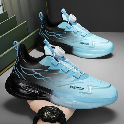 Spring and Autumn Men's Shoes Large Size Air Cushion Mesh Breathable Casual Shoes Comfortable Running Shoes Thick Bottom Sneakers