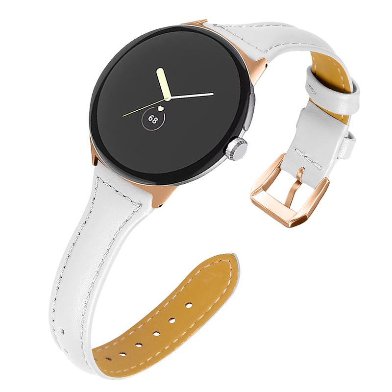 

Genuine Leather Watch Strap for Google Pixel Watch 3 41mm/Watch 2/Pixel Watch Band Quick Release 20mm Watch Band with Rose Gold Connector Pink
