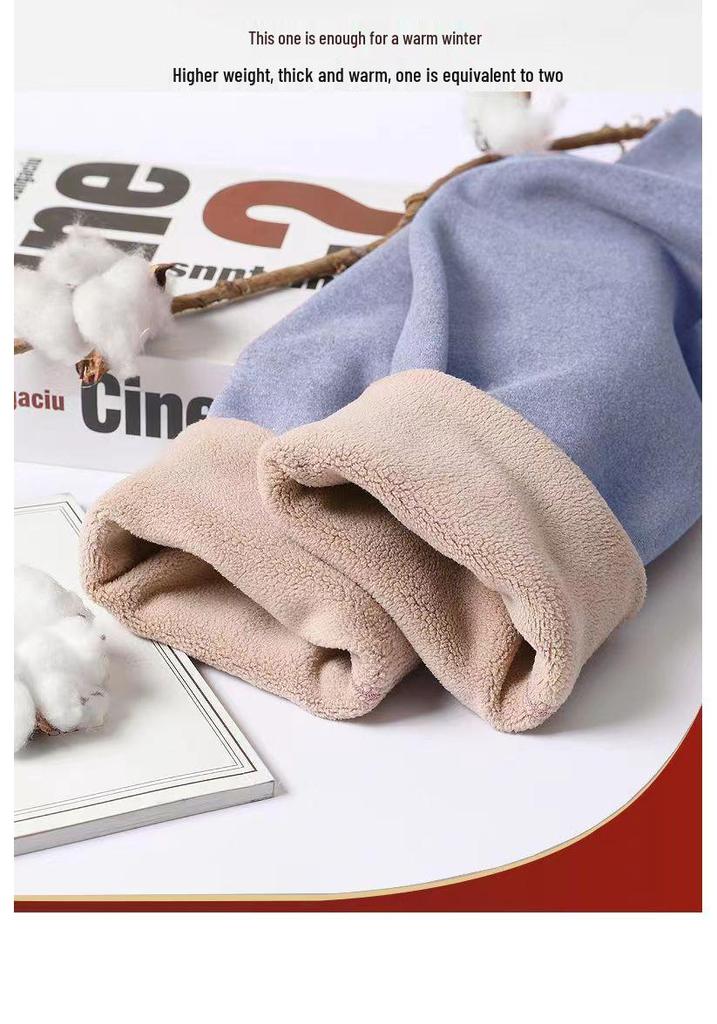 Men's and Women's Camel Hair Thermal Pants with Velvet Lining