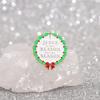 Fun Festive And Geometric Round Christmas Brooch With Vibrant Colors And Cartoon Appeal