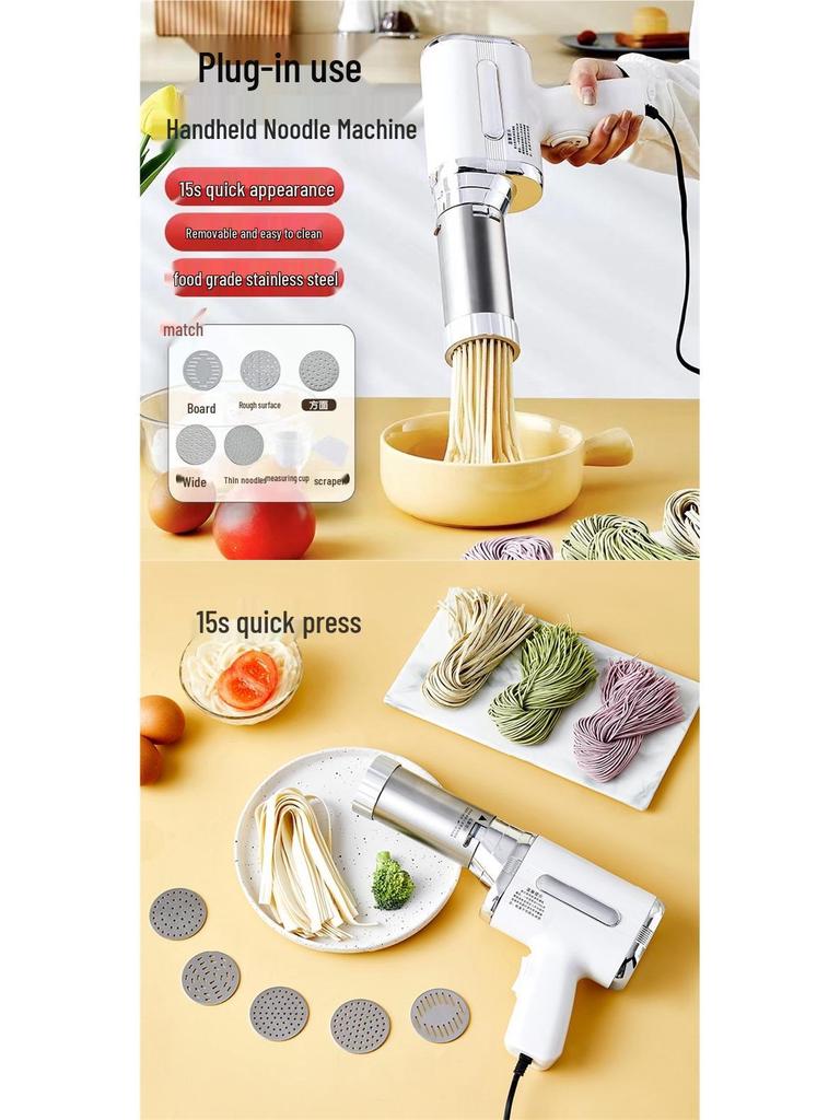 Electric Handheld Automatic Noodle & Dough Press Machine with Sausage Stuffer