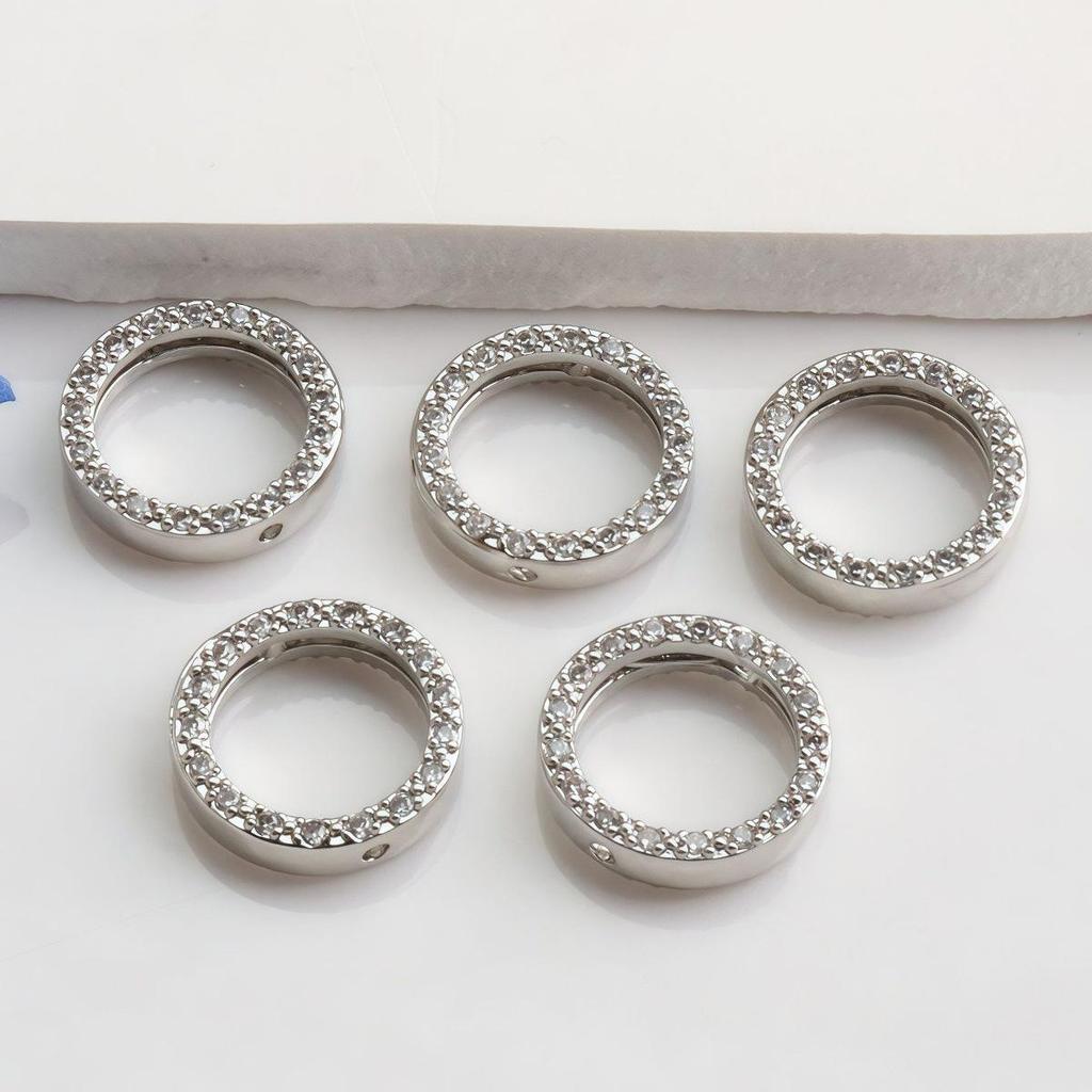 14K Gold Filled Zircon Spacer Beads for DIY Jewelry - Circle Bead Components for Bracelets & Necklaces