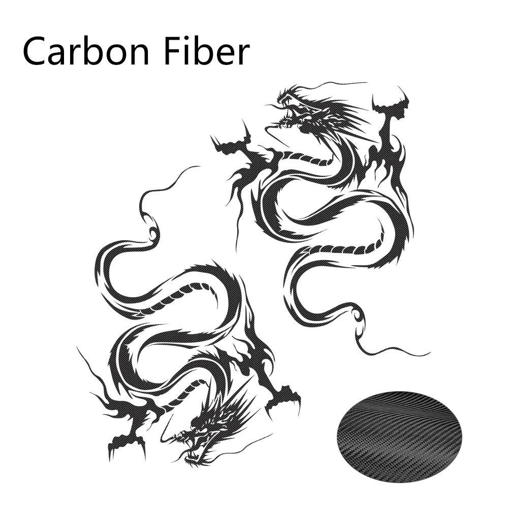 Universal 2PCS Car Door Side Dragon Graphics Vinyl Film Stickers DIY Styling PVC Decals Decoration Auto Body Tuning Accessories